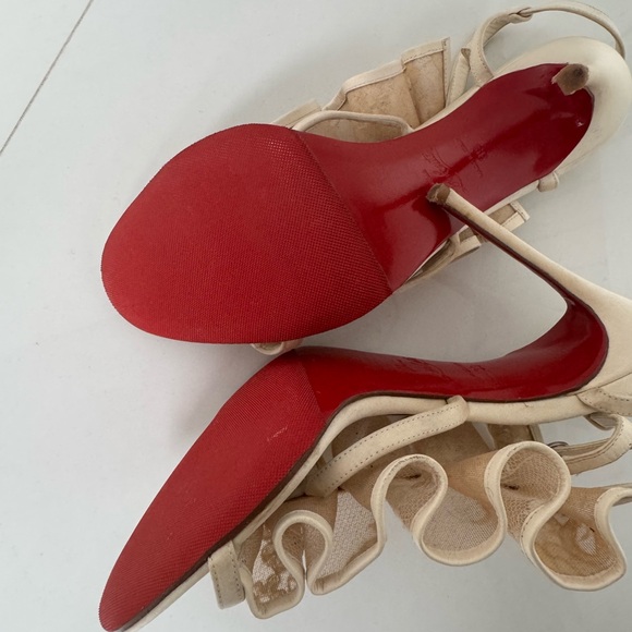 Christian Louboutin Cream Lace Women Sandals size 39 - Picture 7 of 10